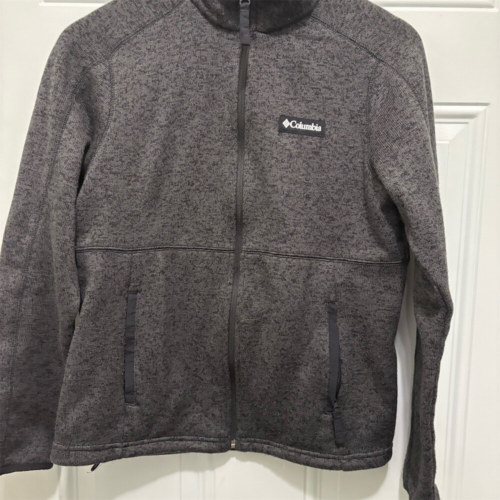 Columbia Jacket Mens Size S Heather Black Charcoal Full Zip Mock Neck